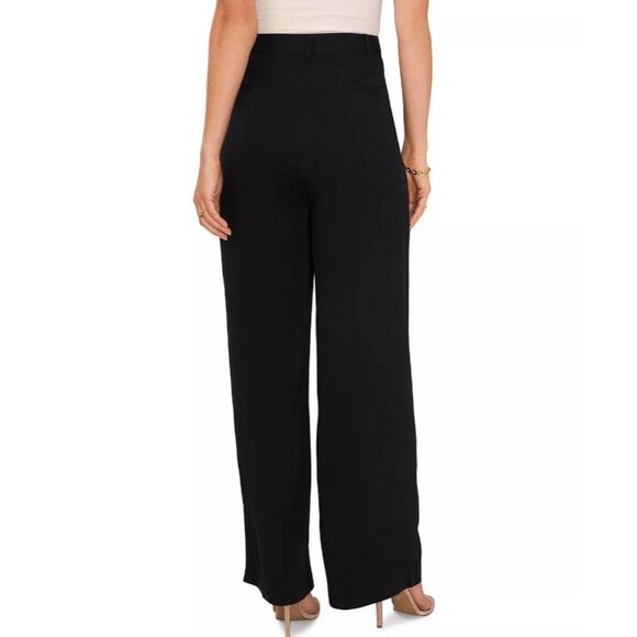 1.STATE Pleated Wide Leg Pants Rich Black 10 - Picture 2 of 5